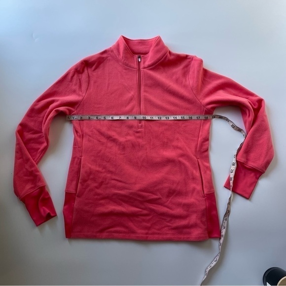 FootJoy Women’s Fleece half zip mid layer pullover with thumb holes - Picture 8 of 13